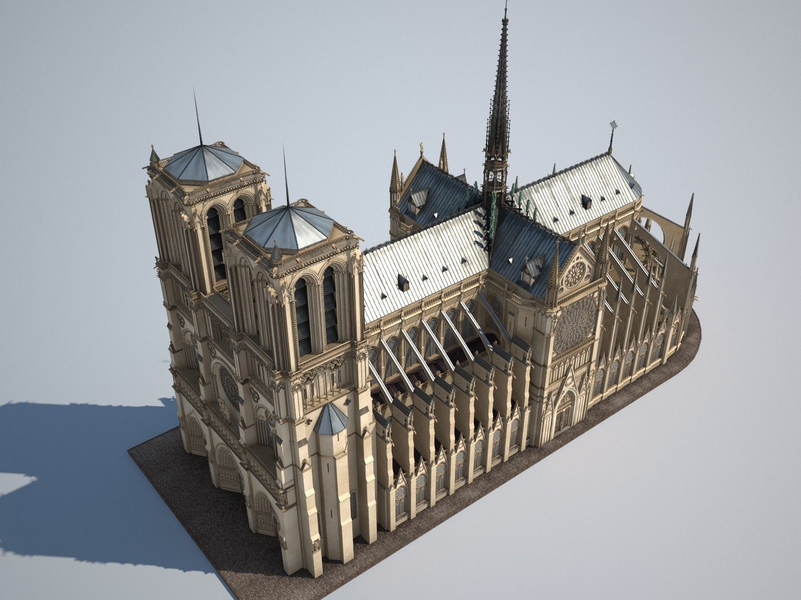 Notre-Dame de Paris Cathedral 3D model_1