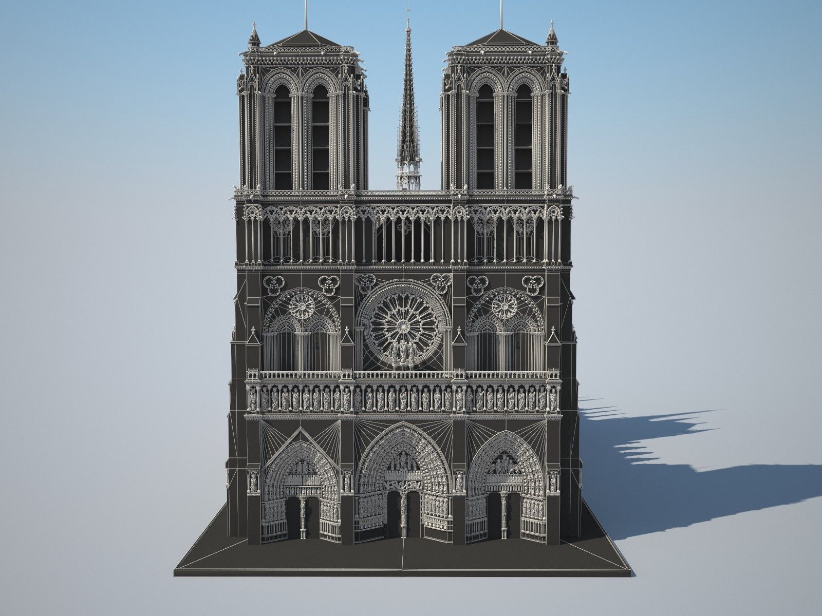 Notre-Dame de Paris Cathedral 3D model_16