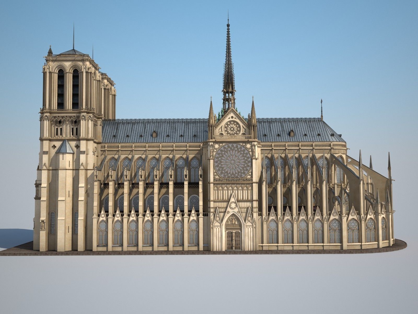 Notre-Dame de Paris Cathedral 3D model_5