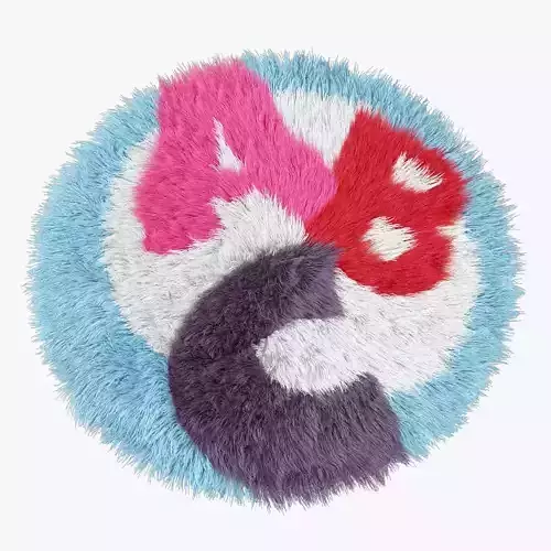 Carpet children A-B-C round 3D model