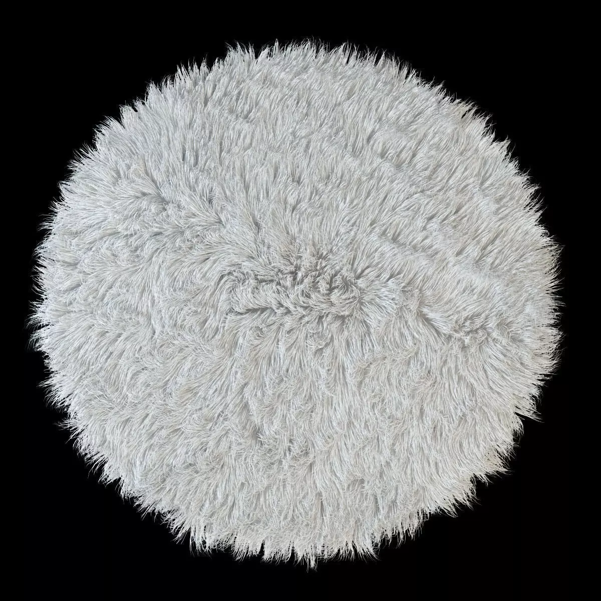 Round rug Flokati 3D model_0