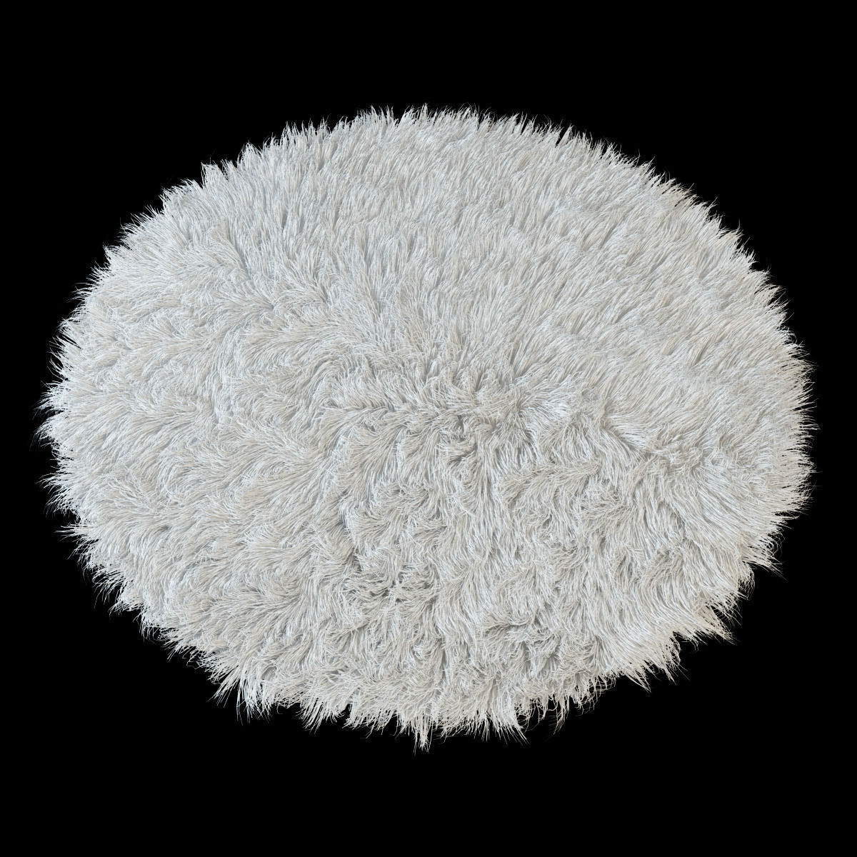 Round rug Flokati 3D model_1