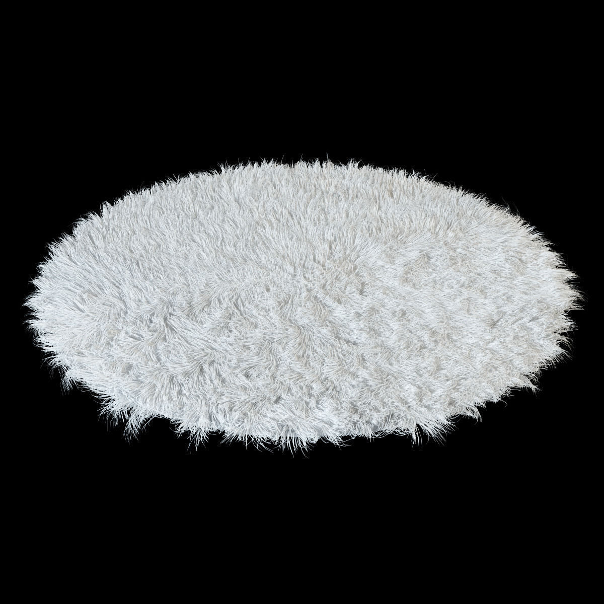 Round rug Flokati 3D model_3