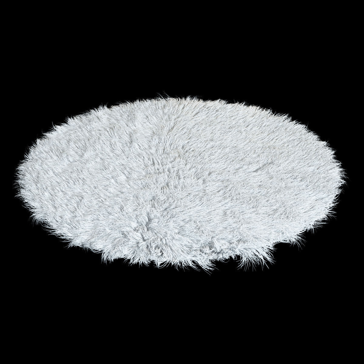 Round rug Flokati 3D model_4