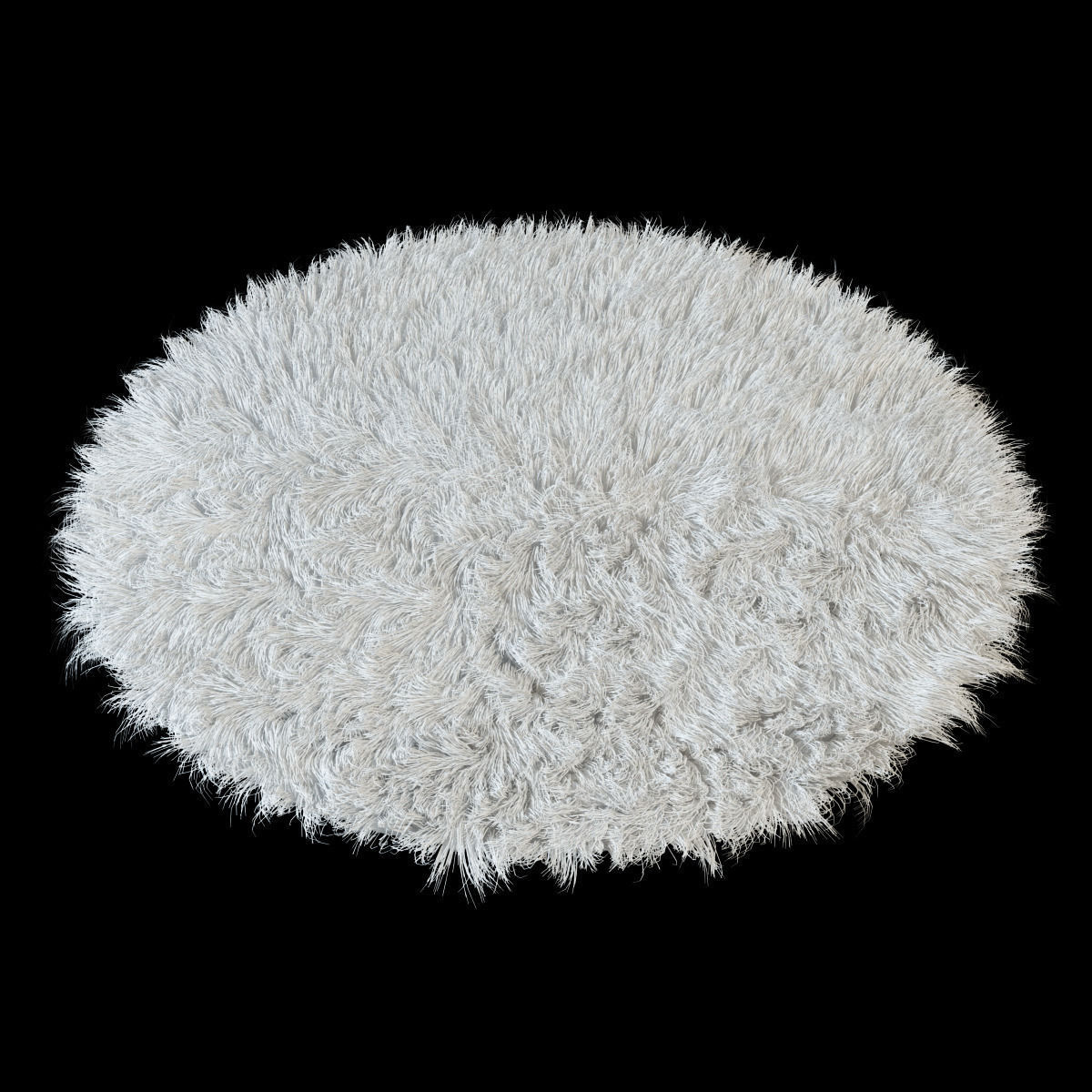 Round rug Flokati 3D model_2