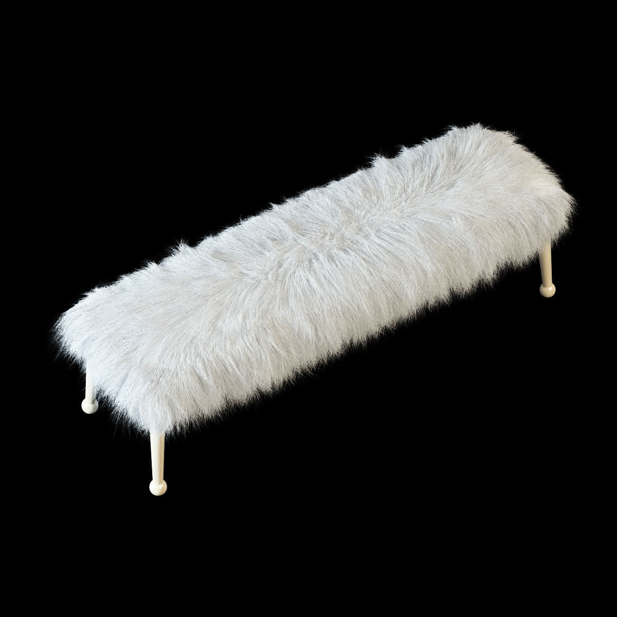 Bench fur 3D model_3