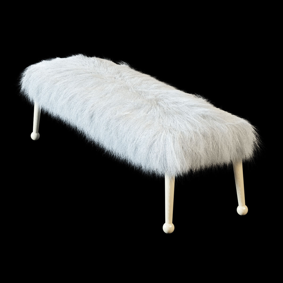 Bench fur 3D model_2
