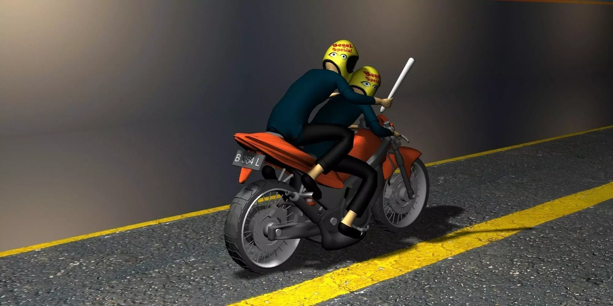 motorcycle thief Free low-poly 3D model_0