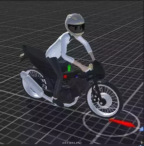 motorcycle1 person riding motorcycle Low-poly 3D model