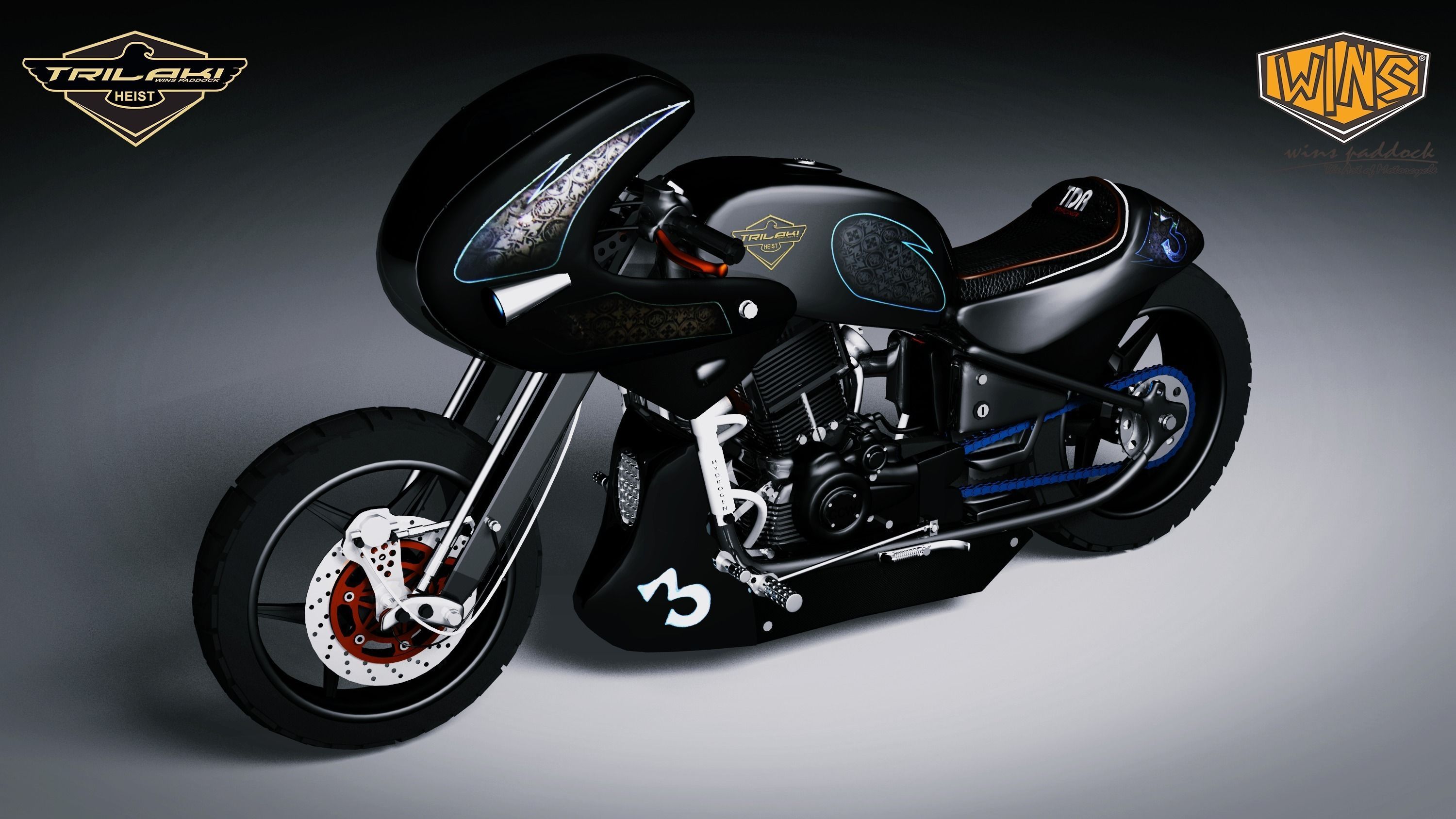 Motorcycle modified  sport 3D model_1