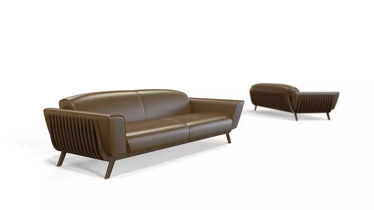 Sofa two leather sofas 3D model_0