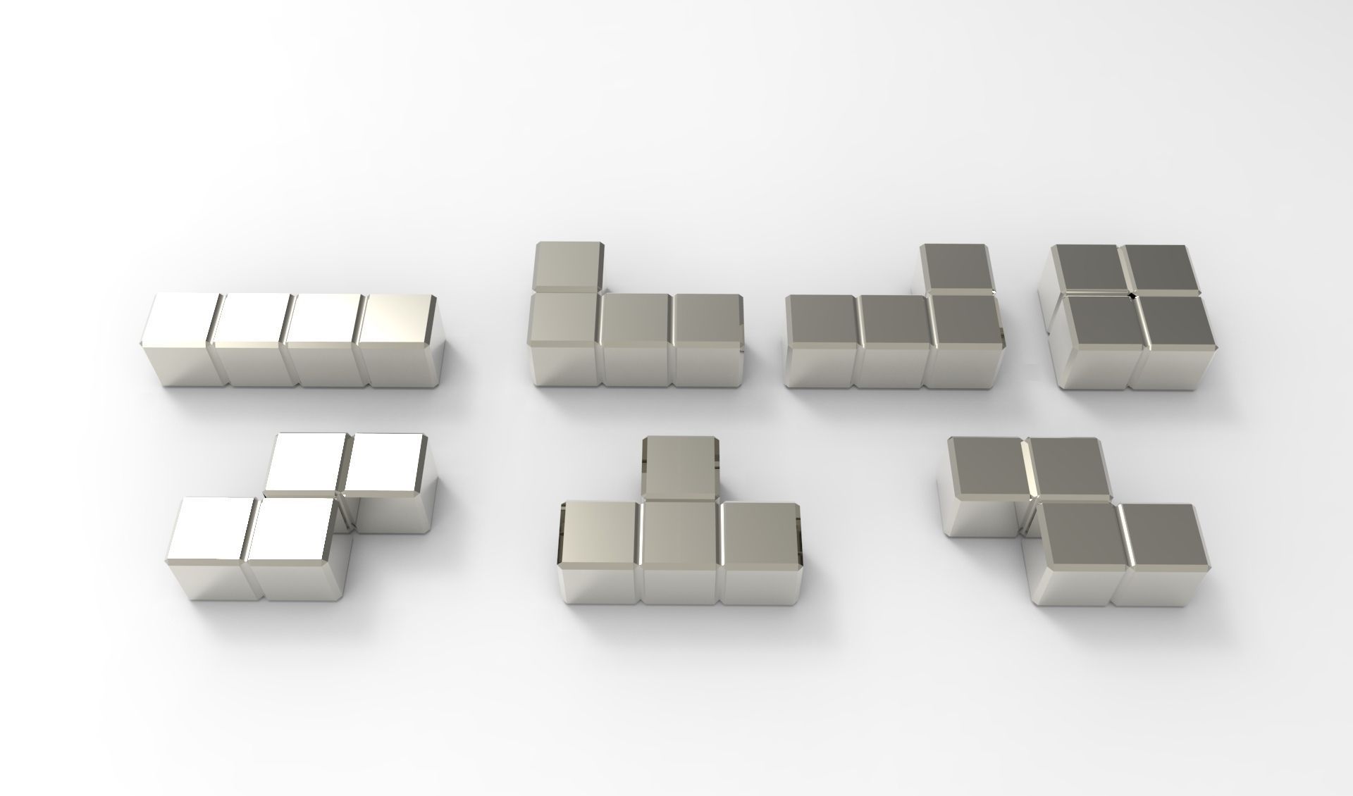 Tetris blocks Low-poly 3D model_4