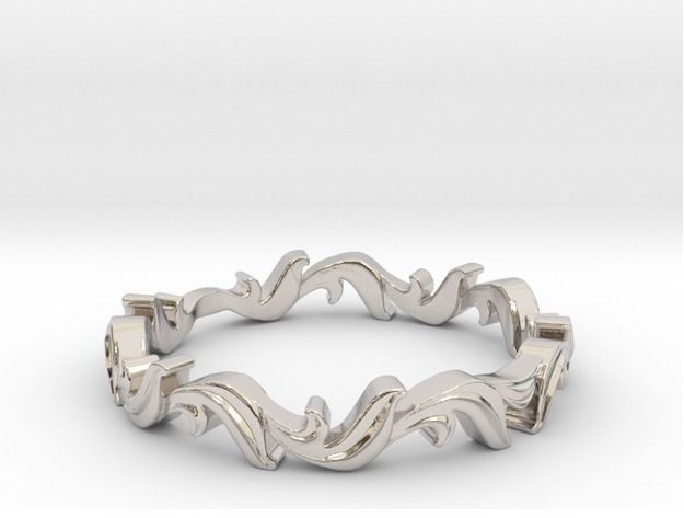 Leaf ring 3D print model_2