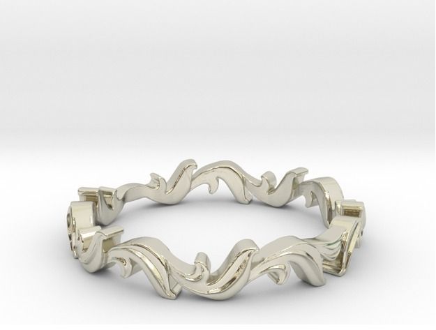 Leaf ring 3D print model_3