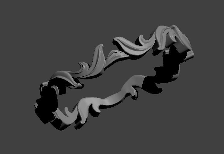 Leaf ring 3D print model_5