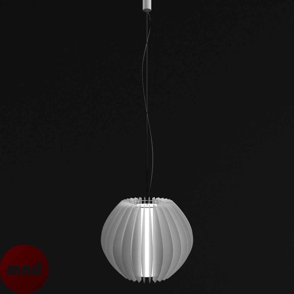 Hanging Full Moon light 3D model_2