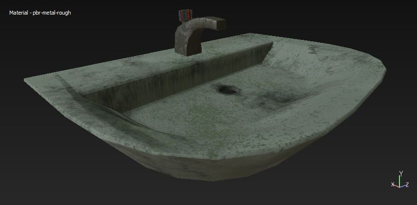 wash bathroom Low-poly 3D model_0