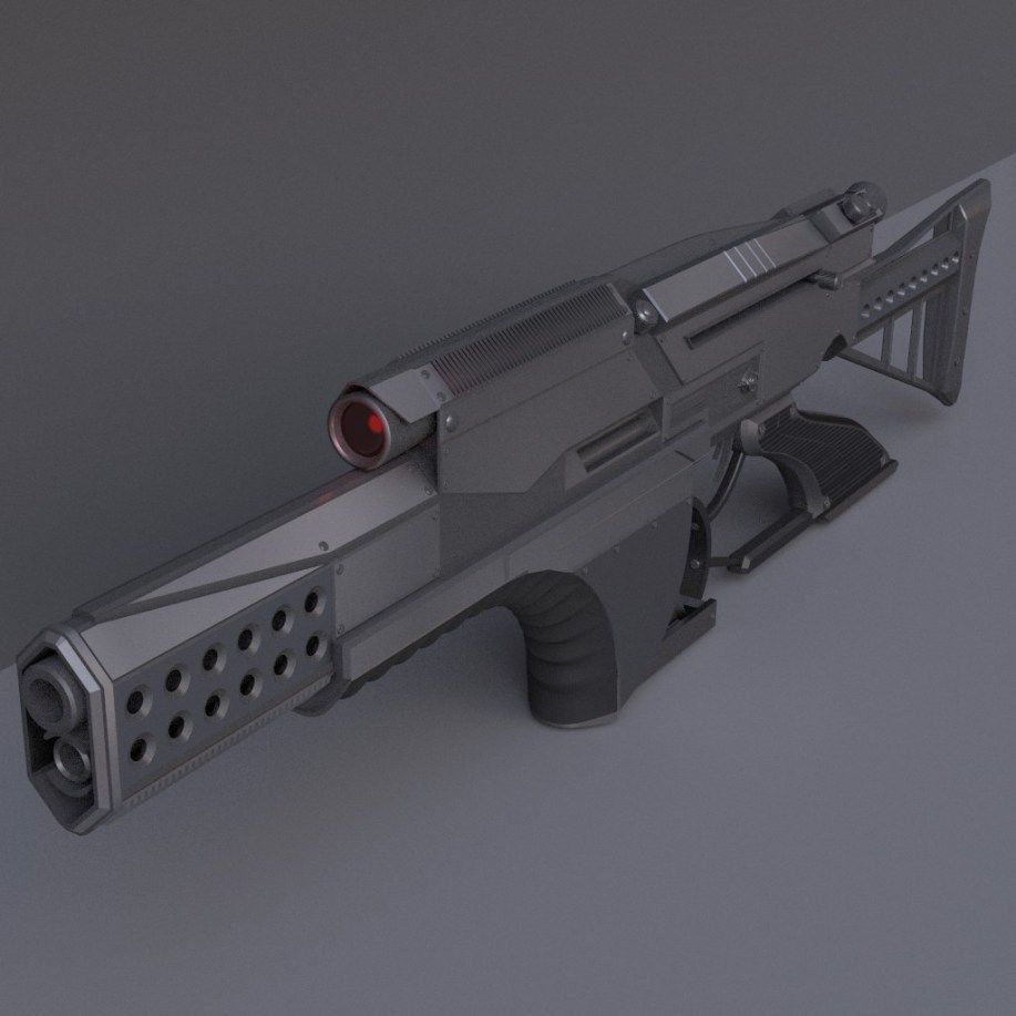 Futuristic Weapon Concept High-Poly-Version Free 3D model_3