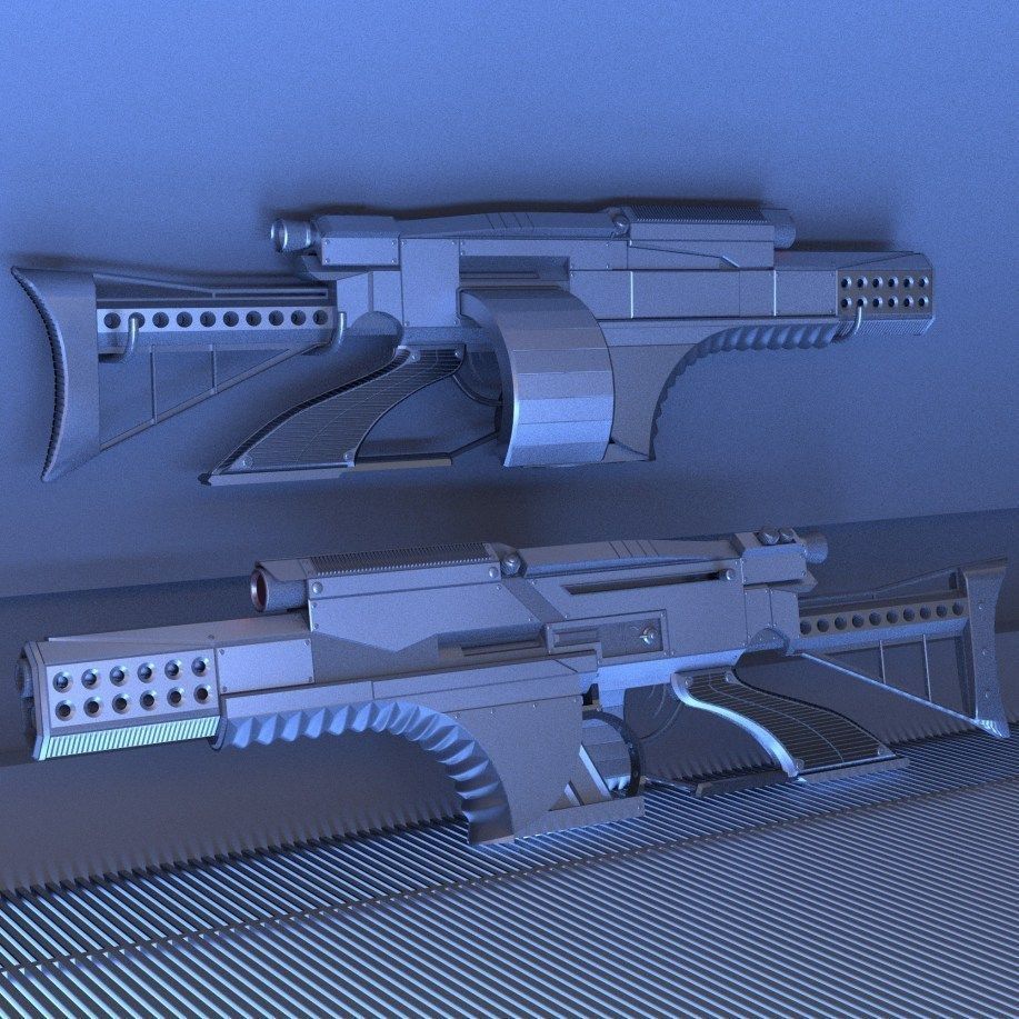 Futuristic Weapon Concept High-Poly-Version Free 3D model_23