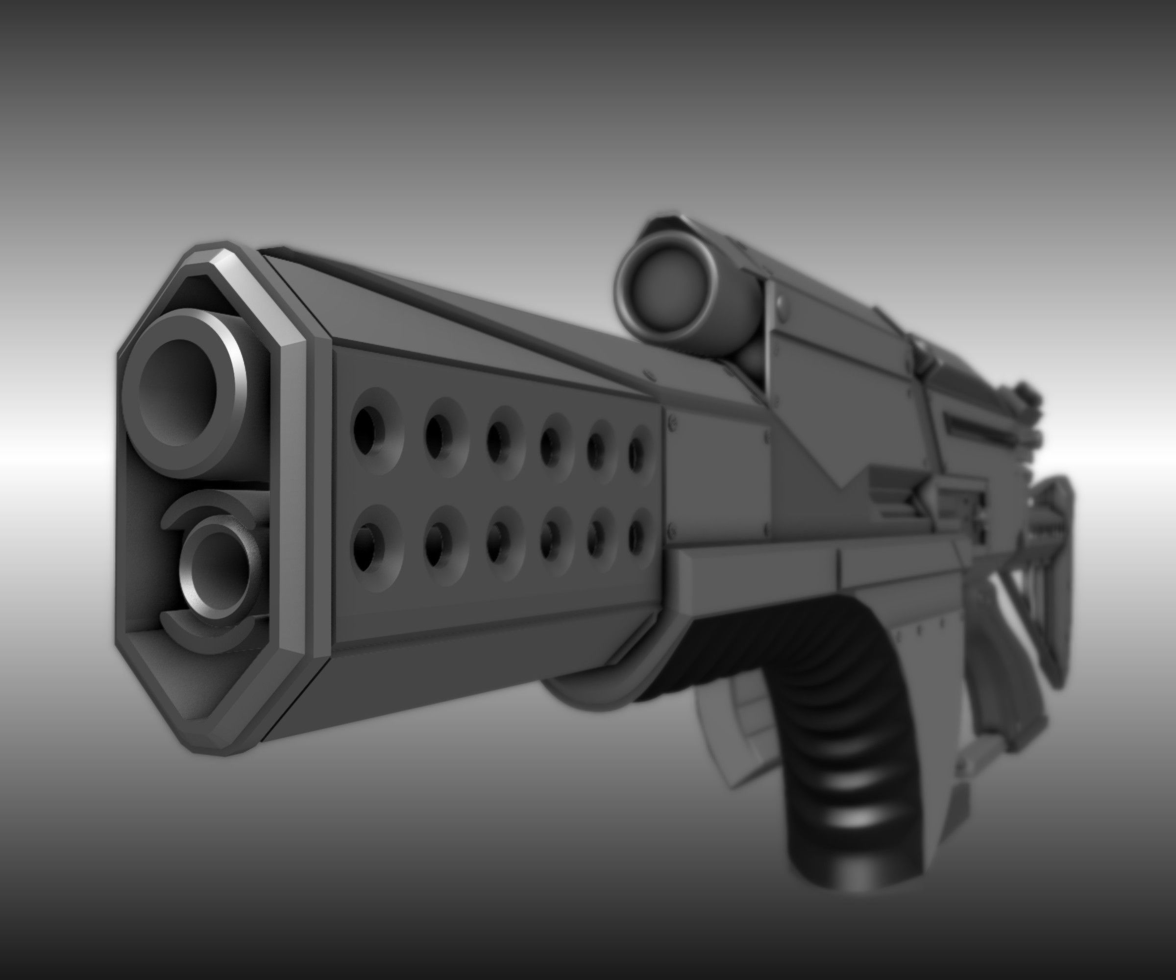 Futuristic Weapon Concept High-Poly-Version Free 3D model_4