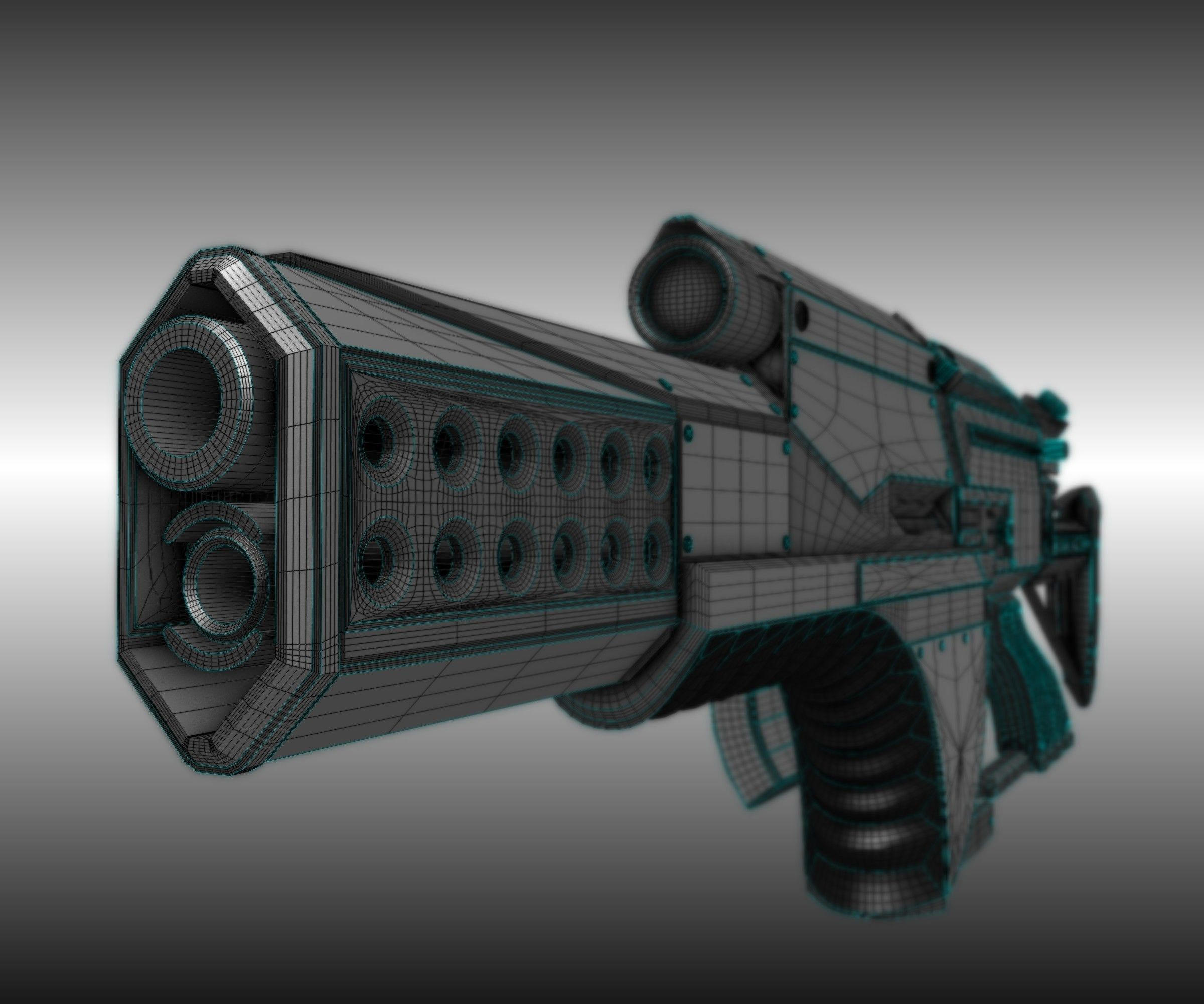Futuristic Weapon Concept High-Poly-Version Free 3D model_26