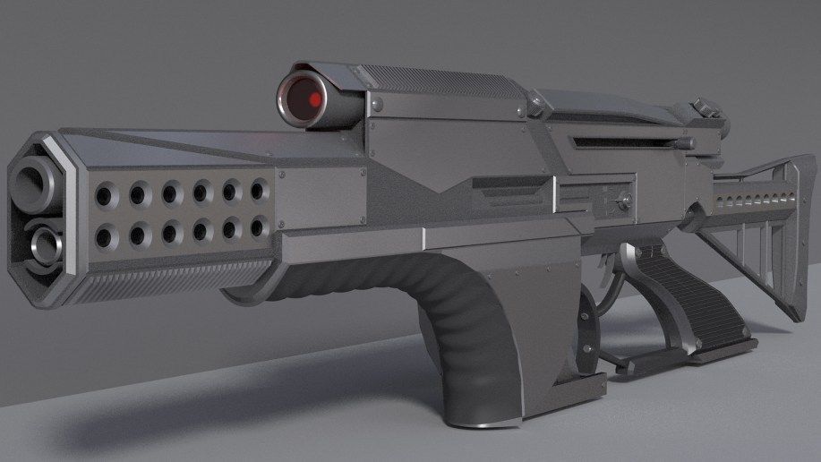 Futuristic Weapon Concept High-Poly-Version Free 3D model_2