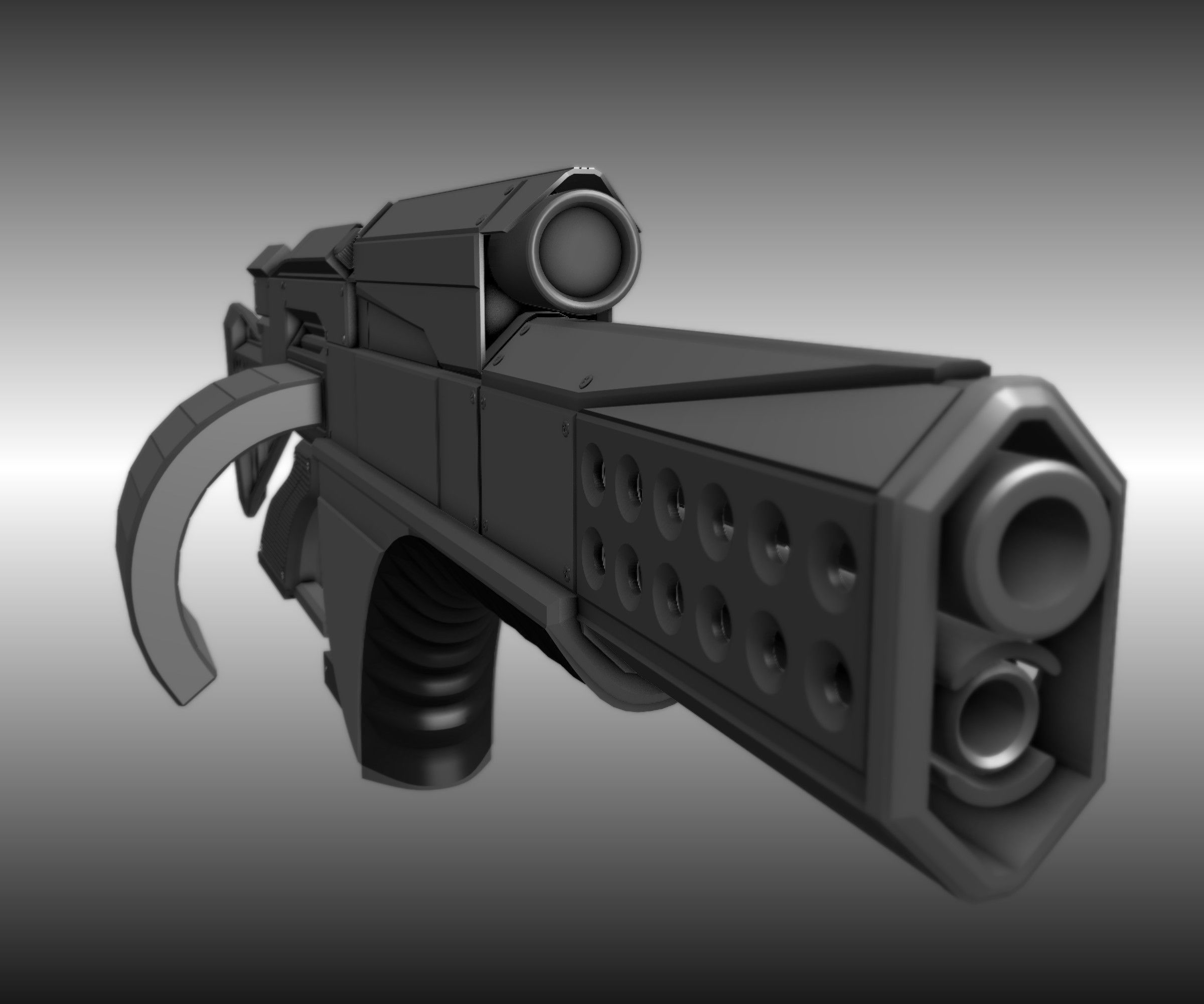 Futuristic Weapon Concept High-Poly-Version Free 3D model_14