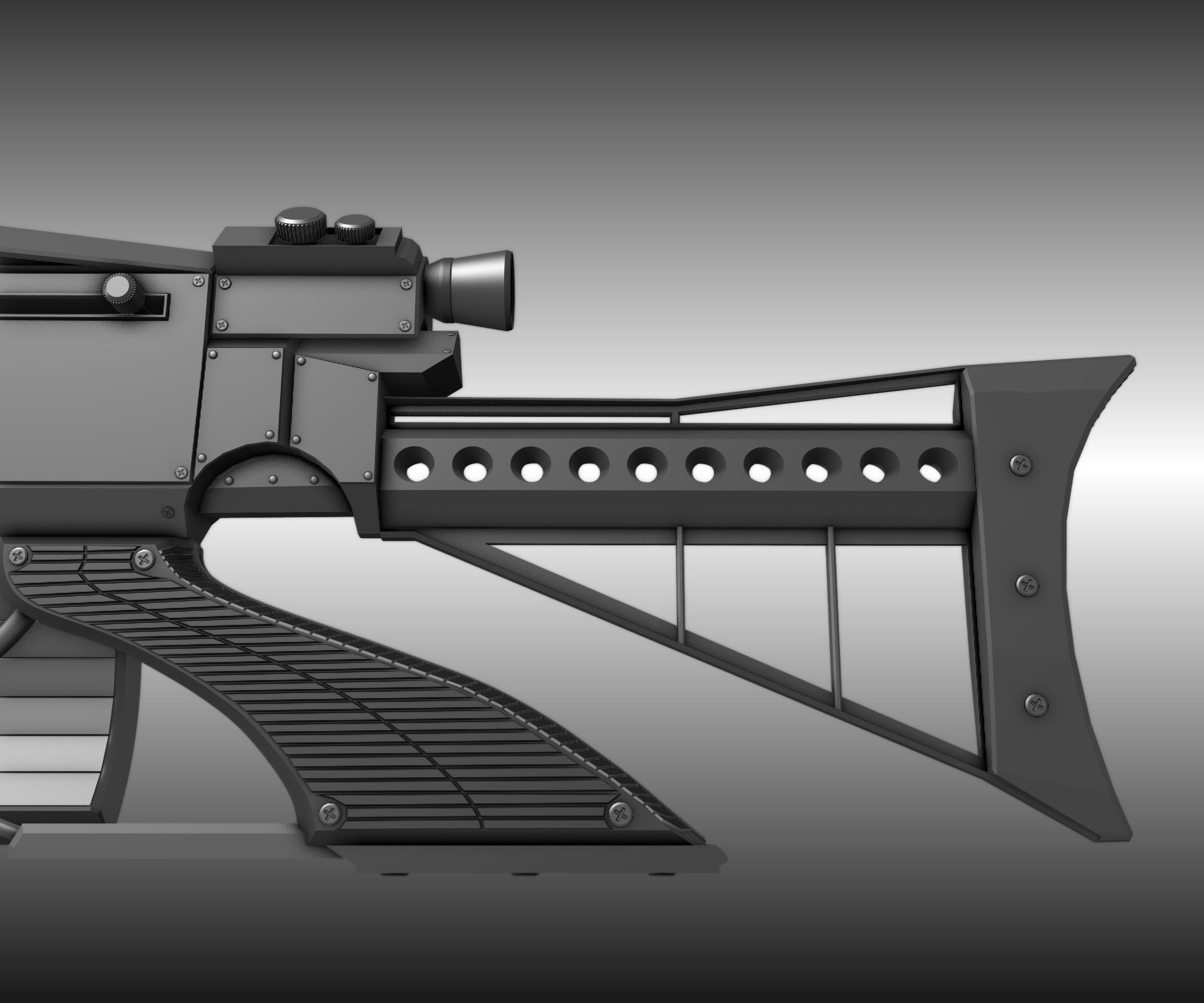 Futuristic Weapon Concept High-Poly-Version Free 3D model_16