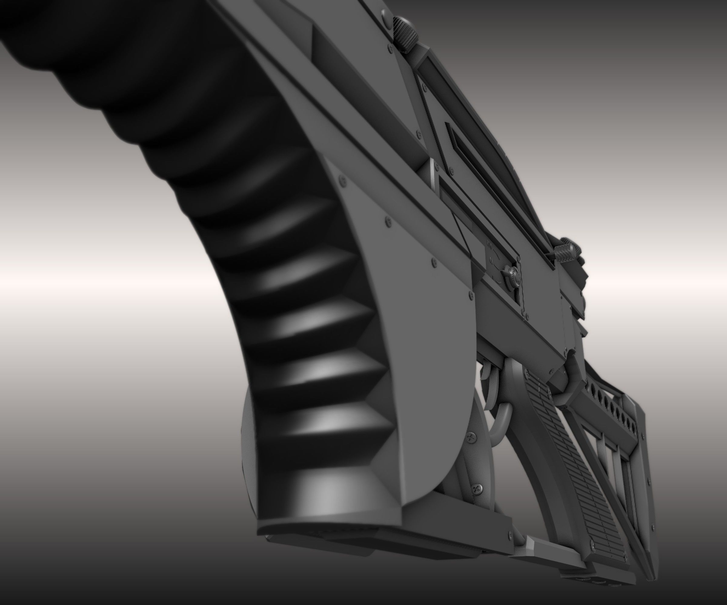 Futuristic Weapon Concept High-Poly-Version Free 3D model_24