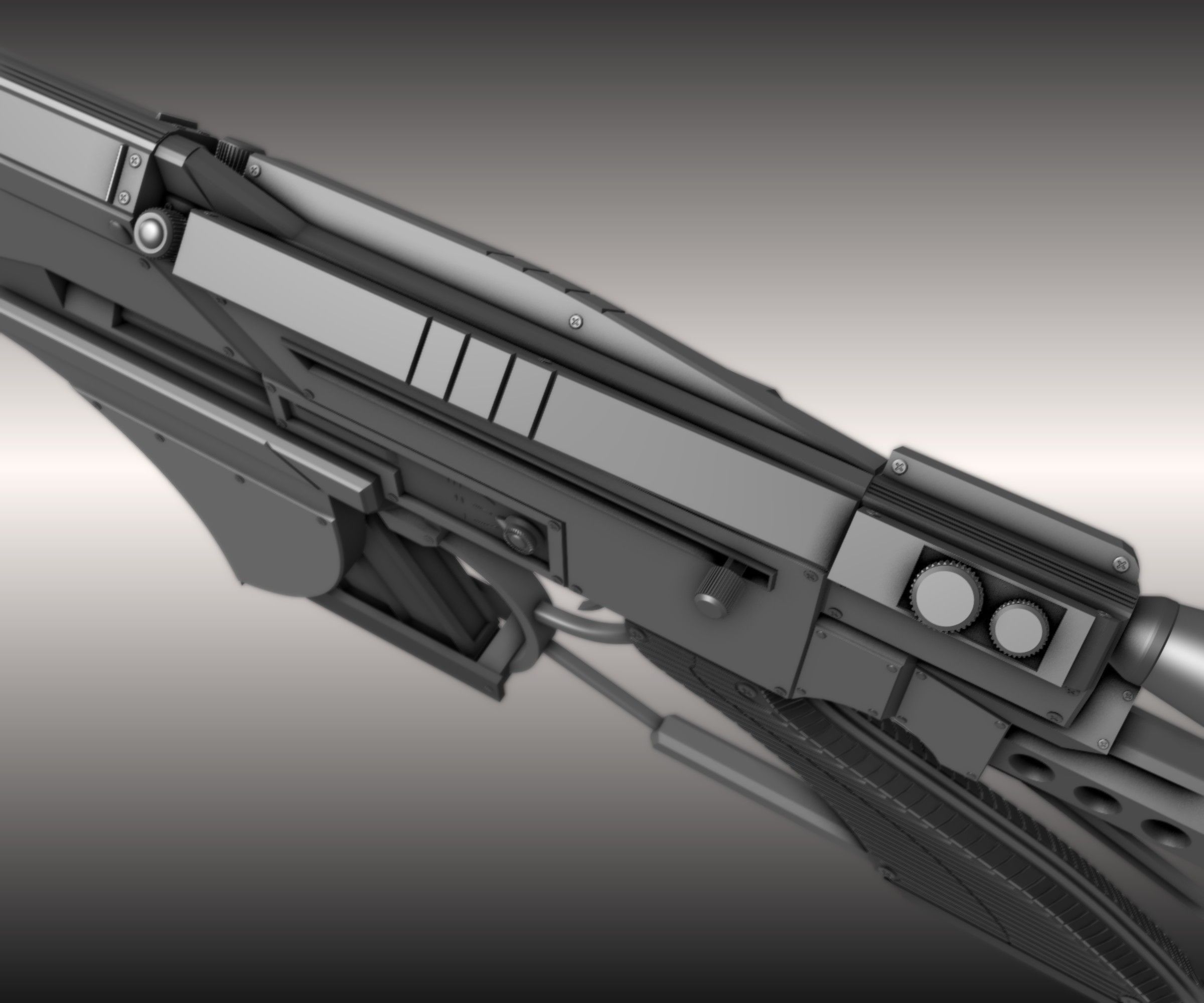 Futuristic Weapon Concept High-Poly-Version Free 3D model_27