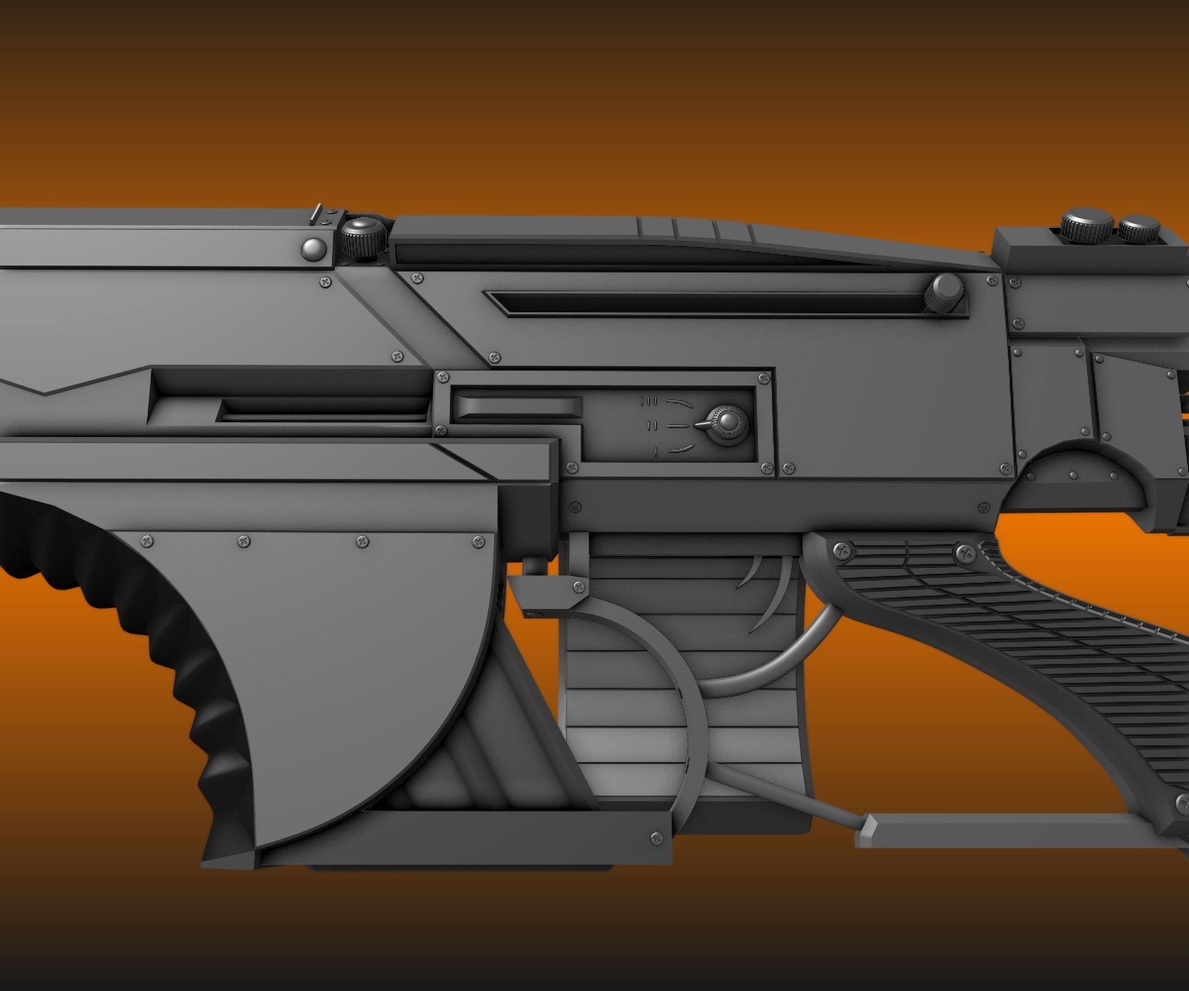 Futuristic Weapon Concept High-Poly-Version Free 3D model_18