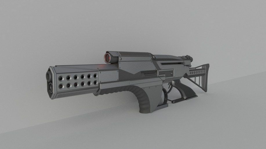 Futuristic Weapon Concept High-Poly-Version Free 3D model_8