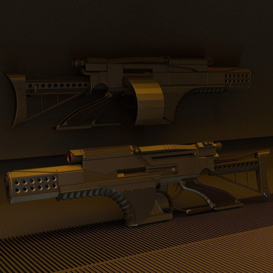 Futuristic Weapon Concept High-Poly-Version Free 3D model_34