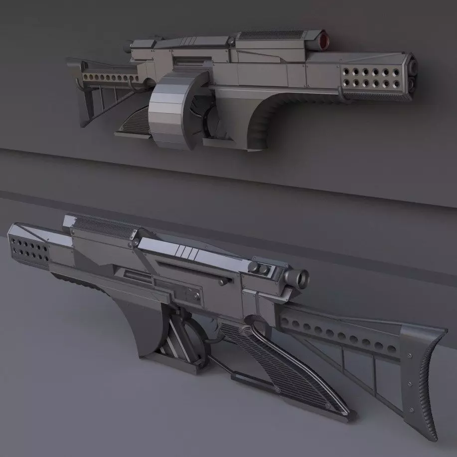Futuristic Weapon Concept High-Poly-Version Free 3D model_0