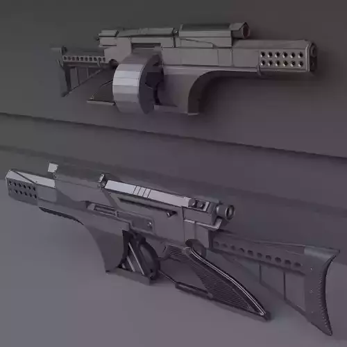  Futuristic Weapon Concept High-Poly-Version Free 3D model