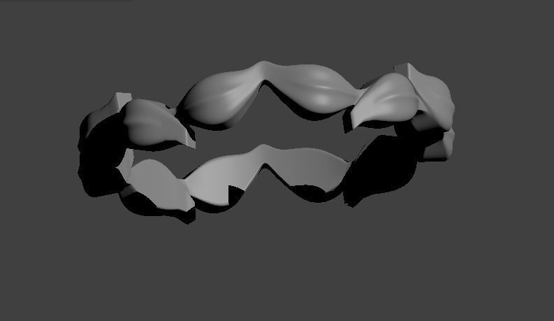 leaf ring 2 size 7 3D print model_5