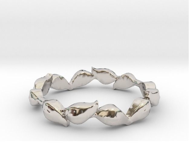 leaf ring 2 size 7 3D print model_3