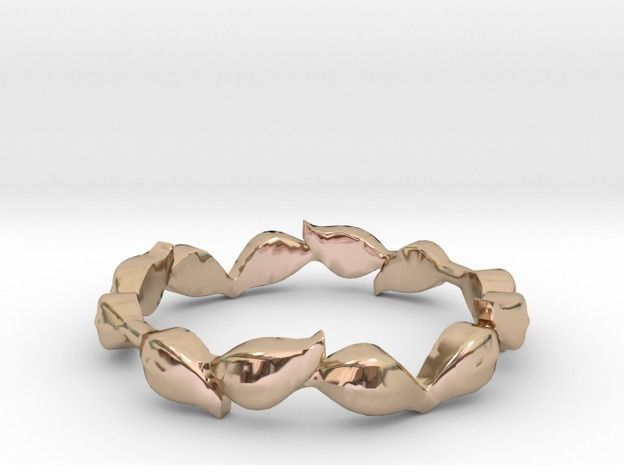 leaf ring 2 size 7 3D print model_1