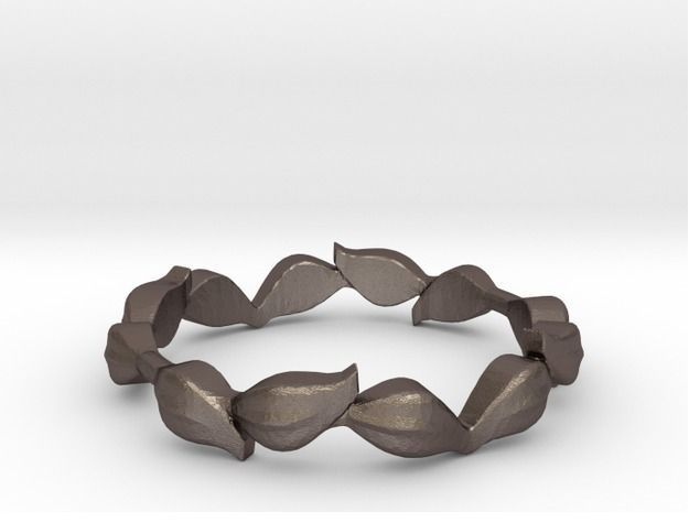 leaf ring 2 size 7 3D print model_4