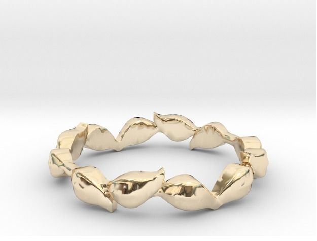 leaf ring 2 size 7 3D print model_2