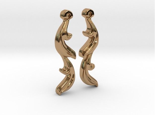 leaf earrings 3D print model_3