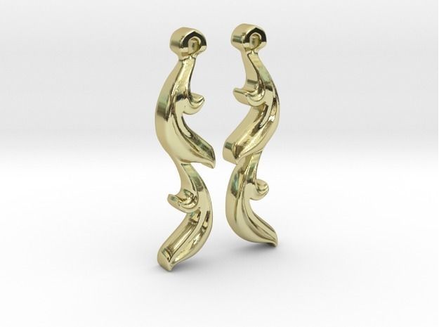 leaf earrings 3D print model_1