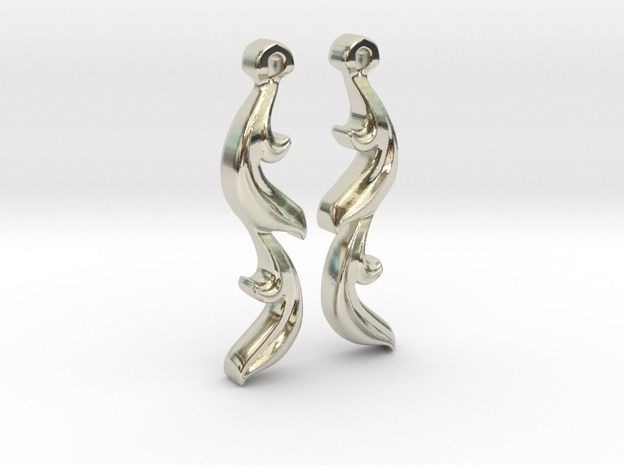 leaf earrings 3D print model_2