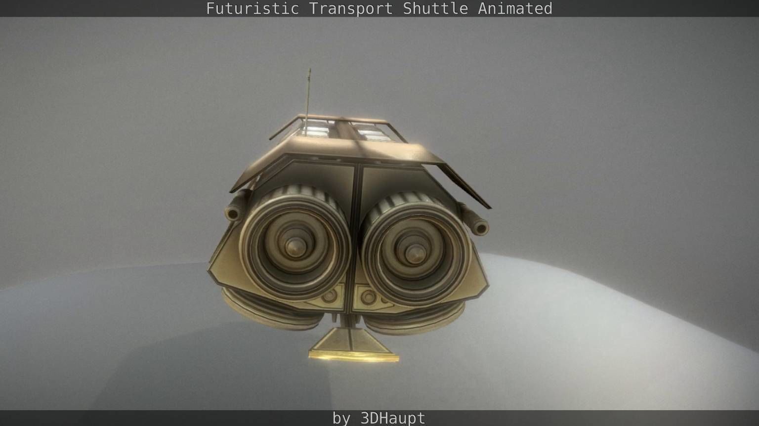 Futuristic Transport Shuttle Rigged  Low-poly 3D model_63