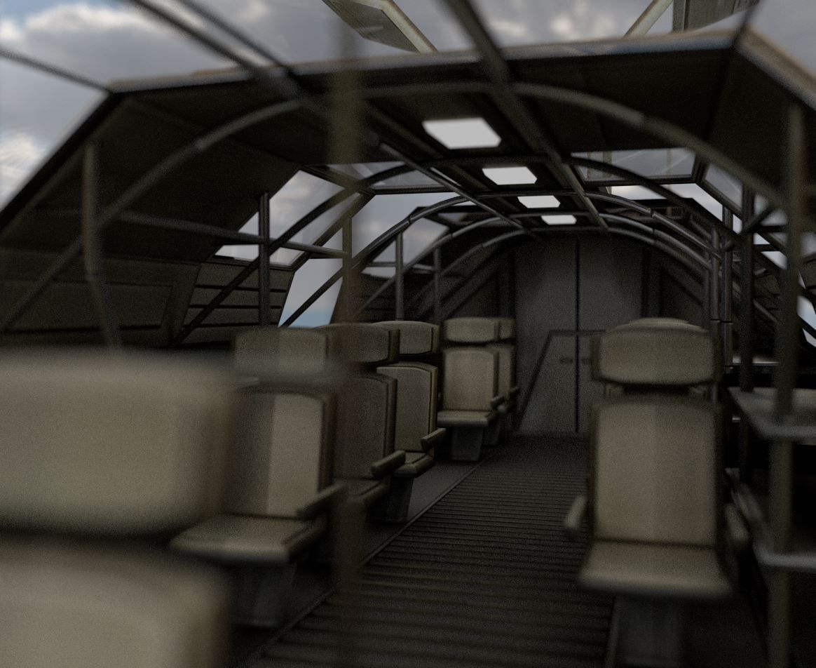 Futuristic Transport Shuttle Rigged  Low-poly 3D model_38