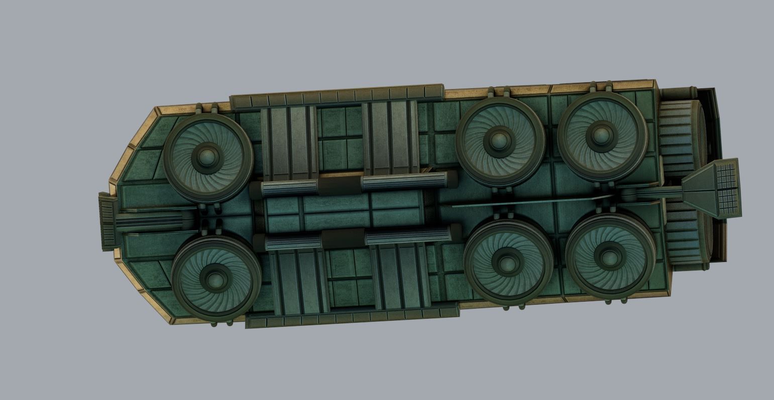 Futuristic Transport Shuttle Rigged  Low-poly 3D model_56