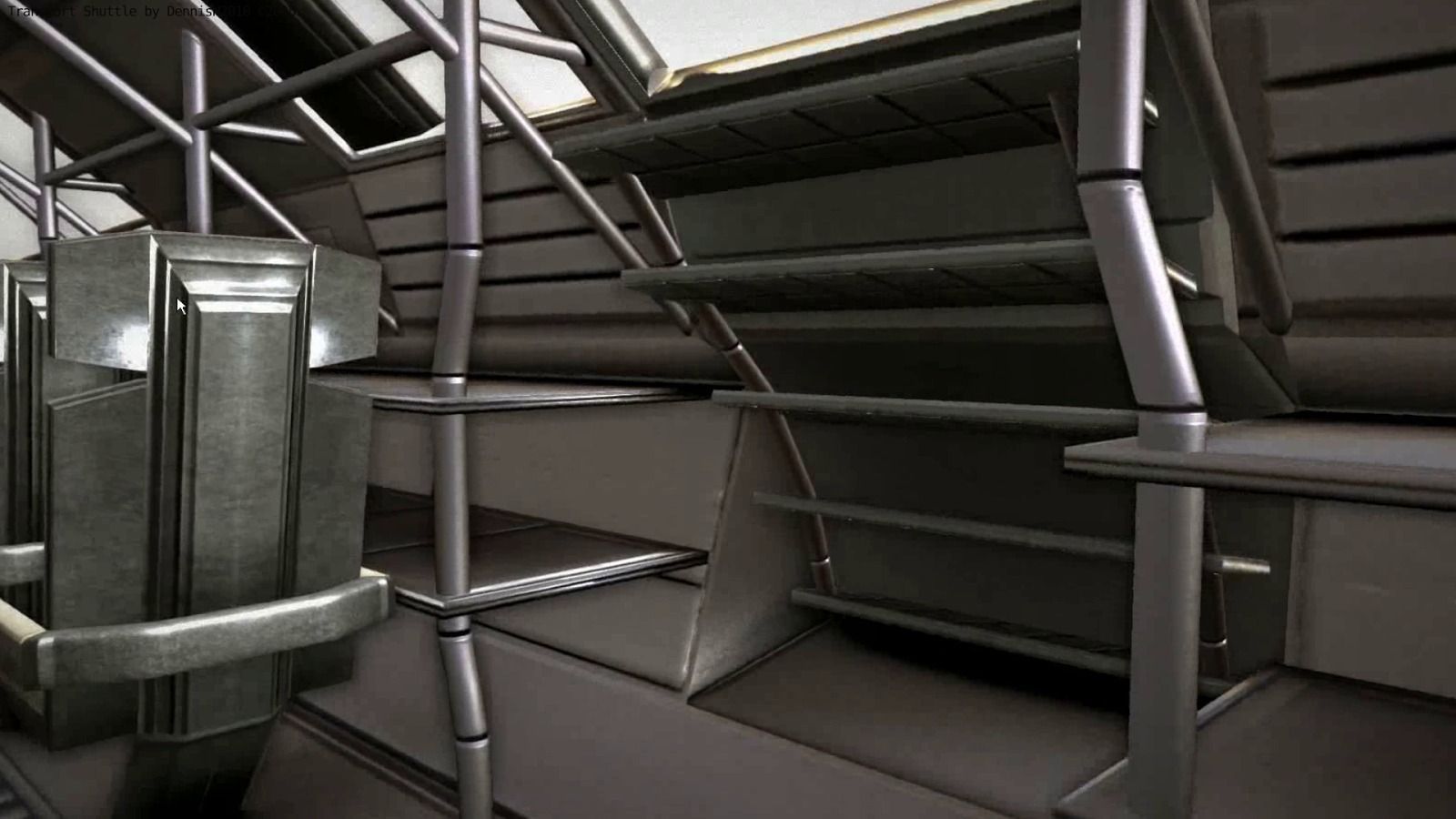 Futuristic Transport Shuttle Rigged  Low-poly 3D model_21