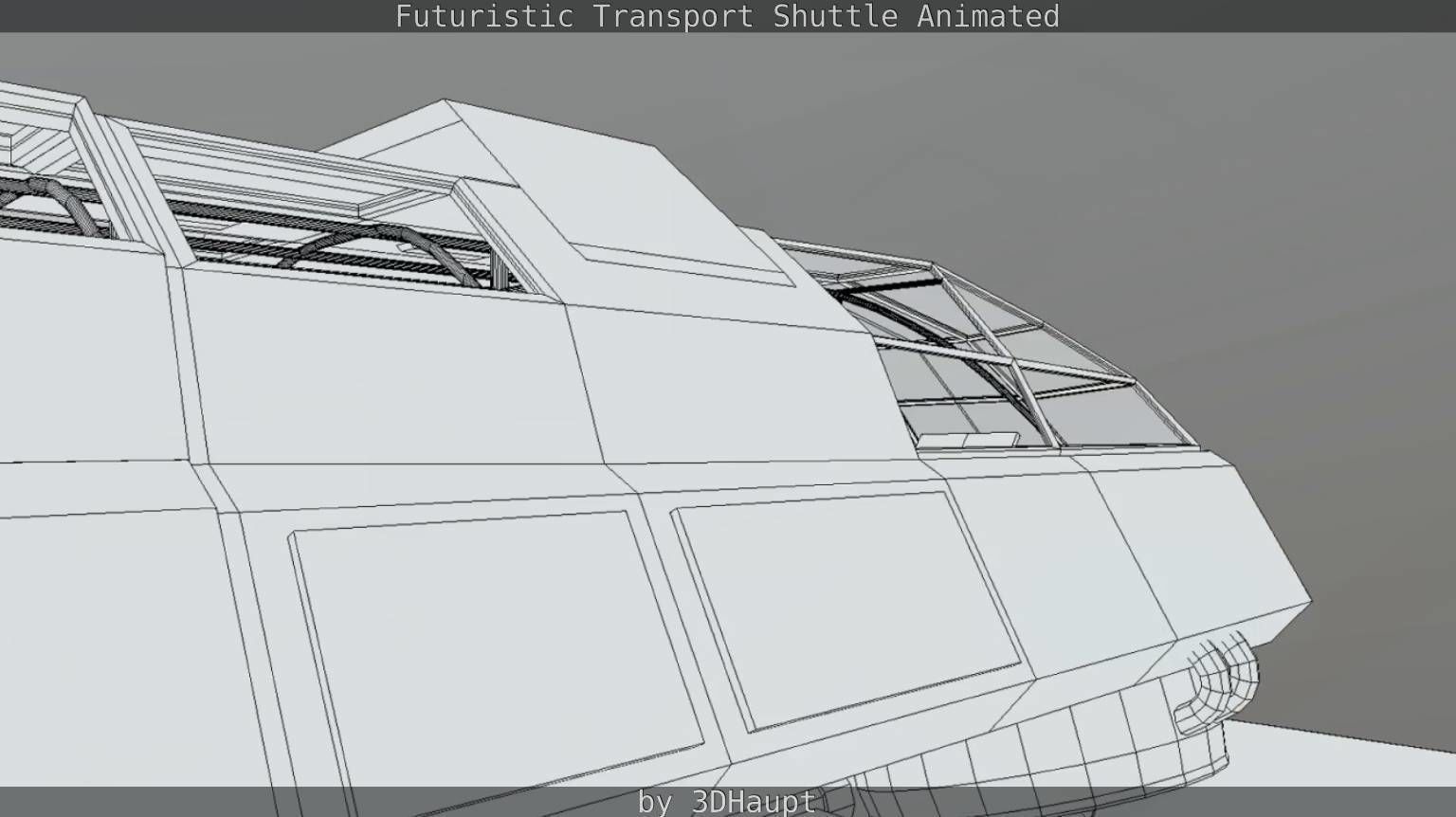 Futuristic Transport Shuttle Rigged  Low-poly 3D model_91