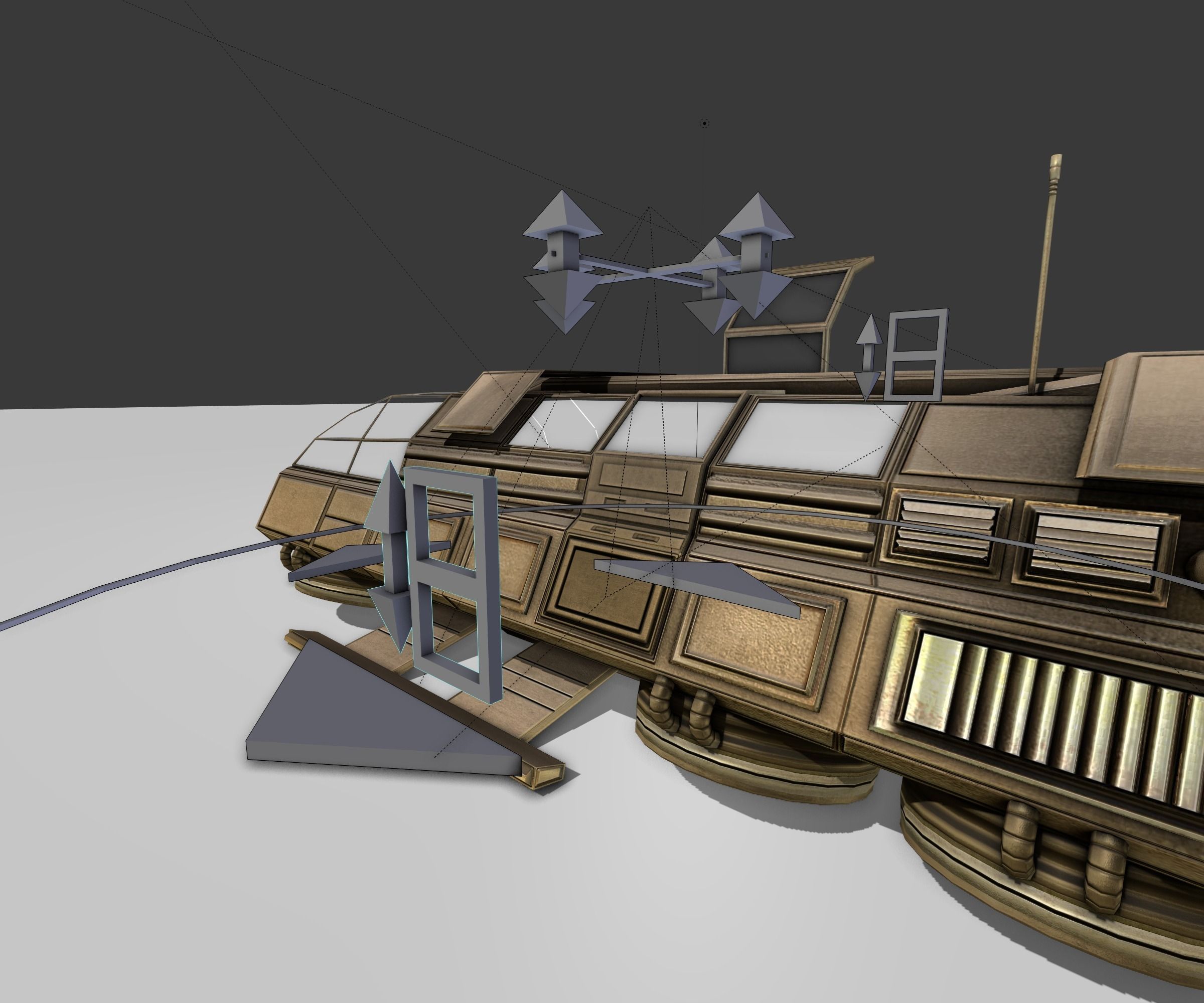 Futuristic Transport Shuttle Rigged  Low-poly 3D model_58