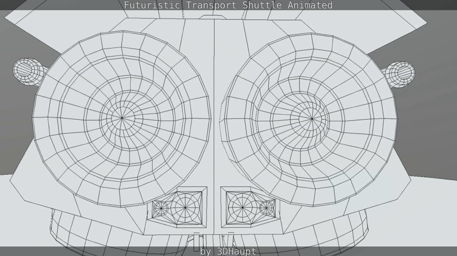 Futuristic Transport Shuttle Rigged  Low-poly 3D model_98